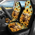 thumbnail image 2 of Renewold Highland Cow Sunflower Blue Car Seat Covers Full Set, Front and Rear Bench Protector Set, Universal Fit for Auto Truck Van SUV for Car Interior Decoration, 2 of 7