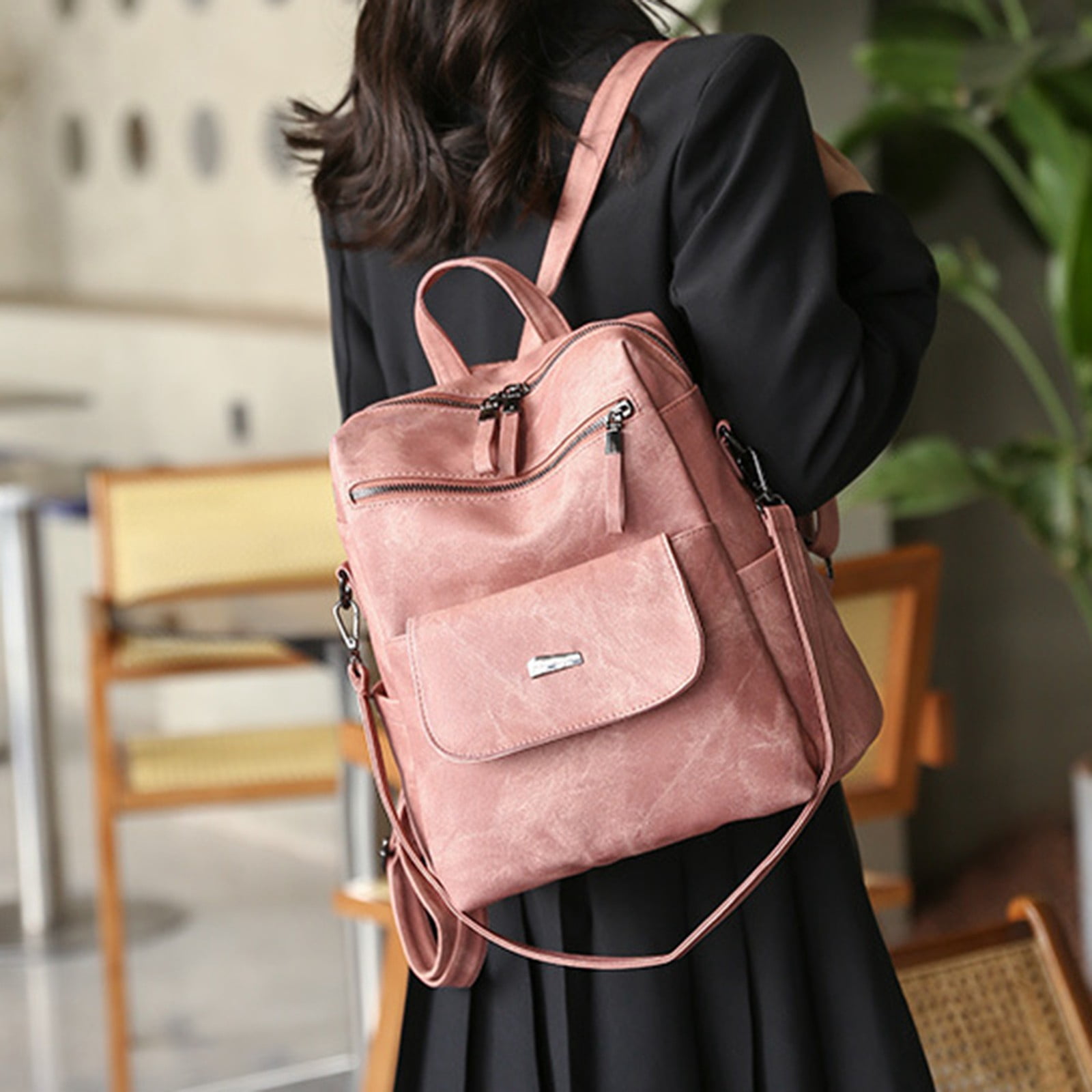 4495 Leather Backpack Purse : Anti Theft Convertible Soft Backpacks Convertible backpack purse main image 3