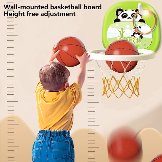 Fesfesfes Indoor Hanging Basketball Hoop For Babies Years Old Baby Basketball Stand Home Use Toy Mini Basketball Set Hoop Backboard Balls Toss Game
