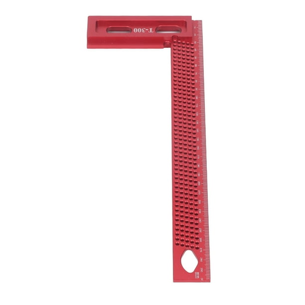 Regla de carpintería, escuadra de carpintero de aleación de aluminio, regla cuadrada en forma de L, regla con orificios diseñada para el futuro