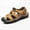 Yellow, variant on HaoXianJian Men's Cut Out Sandals Sandals for Men Casual Two- Use Beach Slipper Leather Open Toe Strap Buckle Sole Solid Color No-slip Outdoor Hiking Sandals Summer Beach Water Shoes