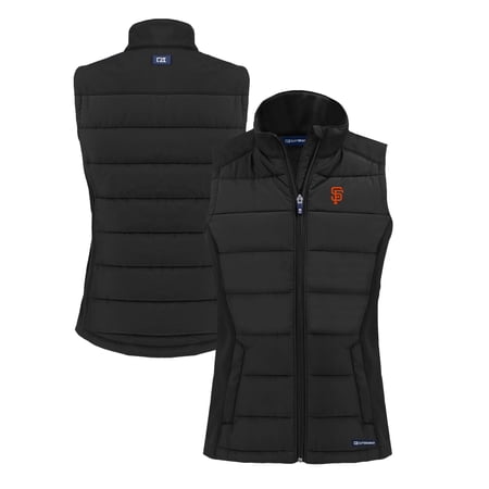 Women s Cutter & Buck Black San Francisco Giants Evoke Hybrid Eco Softshell Recycled Full-Zip Vest