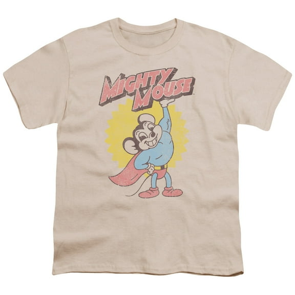 Mighty Mouse Heavy Logo Youth 18/1 T-Shirt Cream