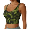 thumbnail image 2 of Goofa Tropical Palm Leaves Fern Leaf Printed Sports Bras for Women, High Impact Running Bra Workout Crop Tank Tops Longline Sports Bra Push up-Small, 2 of 9
