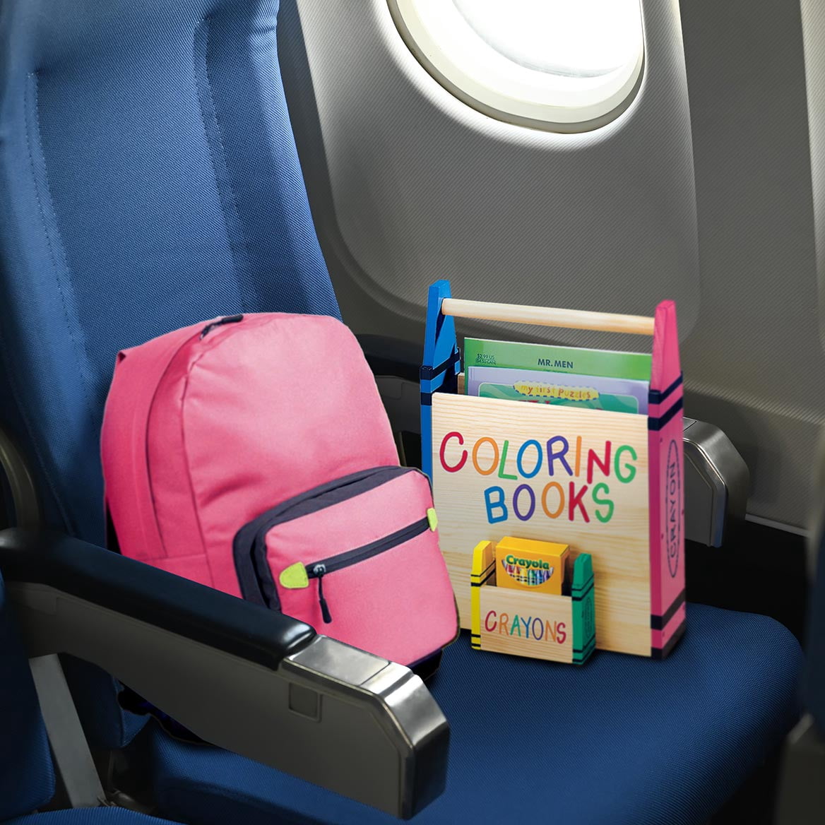 Coloring Book Caddy - Coloring Book Organizer with Crayon Storage – Book Carrier – Tote