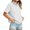 White, variant on Vivianyo HD Women's Stand Collar Henley Short Sleeve Sweatshirt, Raglan Solid Half Button Casual Pullover Top for Women, Women's White, Sizes S-2XL
