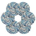 thumbnail image 2 of Blue White Partern 6 Pcs Drink Coasters with Holder Absorbent Coasters Woven Coasters for Drinks Table Desk Protection Home Decor, 2 of 7