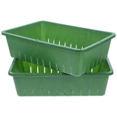 WHAMVOX 2Pcs Stackable Green Growing Tray for Indoor Plants with Efficient Water Drainage and Durable Plastic