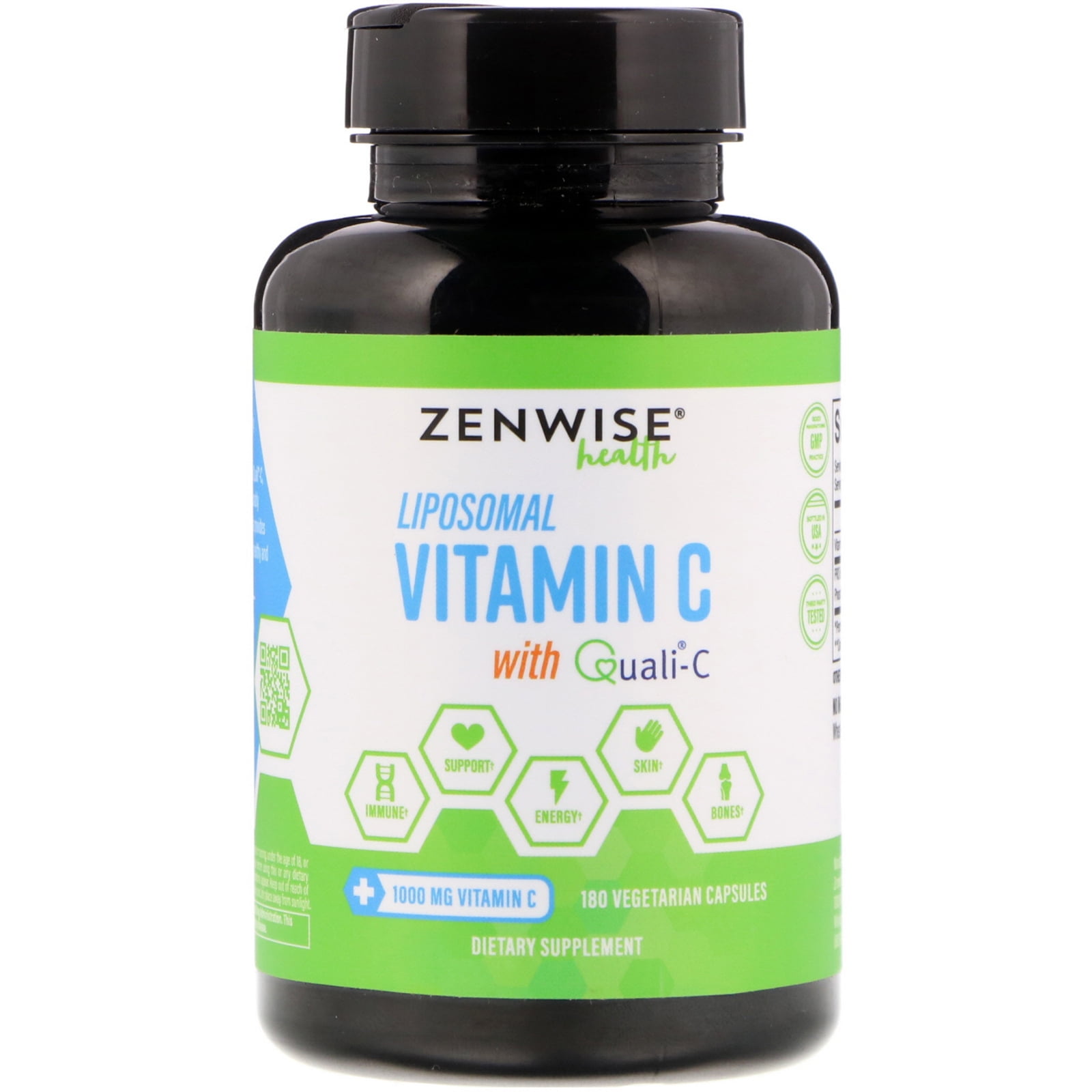 Zenwise Health Liposomal Vitamin C with QualiC 180 Vegetarian Capsules