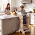 thumbnail image 5 of Gymax Toddler Step Stool Kids Kitchen Standing Tower w/ Adjustable Height Chalkboard, 5 of 10
