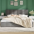 thumbnail image 2 of Amolife King Size Lift Up Storage Bed Frame, Velvet Upholstered Platform Bed with Adjustable Headboard, No Box Spring Needed, Gray, 2 of 13