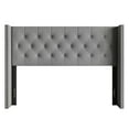 thumbnail image 3 of Home Design Grinnell Twin Tufted Upholstered Headboard with Wingback Design & Button-Tufted Detail, Gray, Easy Assembly, 3 of 5