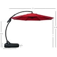 thumbnail image 3 of GRANDPATIO 12 ft Deluxe Aluminium Patio Umbrella with Base, Large Offset Outdoor Umbrella, Red, 3 of 11