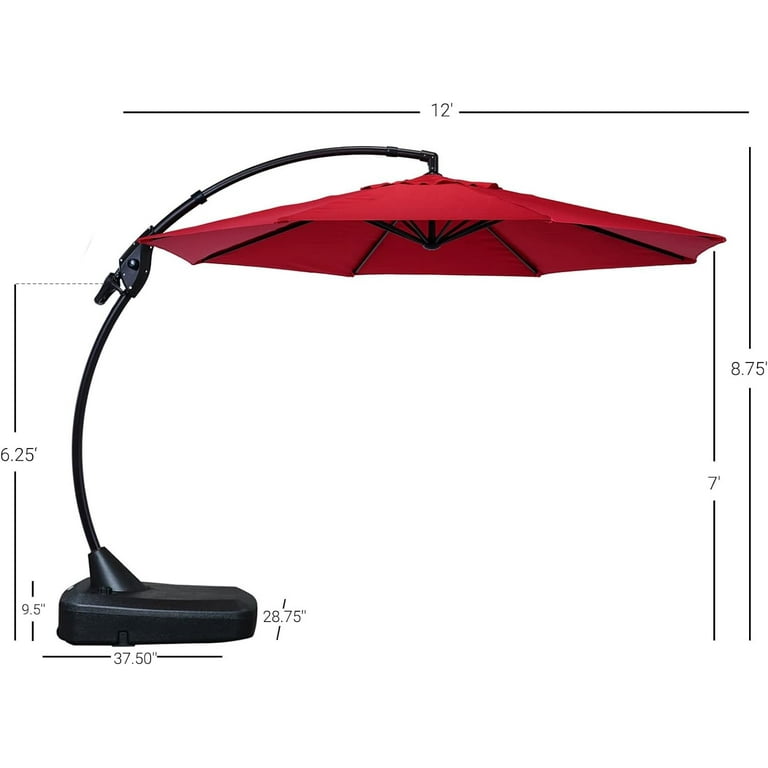 bcp 4 piece cantilever offset patio umbrella base Outsunny 4 Piece Patio Umbrella Base Weight Set, Outdoor Cantilever Offset Umbrella Weights, 132 lb. Water or 176 lb. Sand, Black