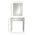 thumbnail image 4 of DecMode 23" x 31" Silver Glass Mirrored Geometric Single Drawer Console Table with Mirror, 2-Pieces, 4 of 16