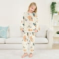 thumbnail image 5 of Fluffy Pajamas Set Fuzzy Winter Warm Pj Sets Pullover Tops and Long Pants Chinese Fans Pattern Small, 5 of 8