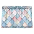 thumbnail image 7 of Yayeee Kitchen Curtains Tier Pair Light Filtering 27"x36" Rod Pocket Short Cafe Window Panel, Beige Art Pattern, 7 of 7