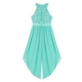 thumbnail image 5 of YONGHS Kid Girls Floral Lace Halter Party Dress Shiny Romper Bridesmaid Ball Gown Mint Green 6, 5 of 5