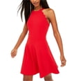 thumbnail image 1 of BCX Robe Évasée à Bord Festonné pour Femmes, Rouge, Juniors, 13, 1 of 4