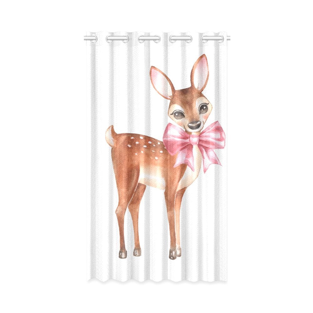 MKHERT Baby Deer Window Curtain Living Room,Bedroom Window Drapes 52x84 inch