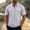 Gray, variant on Men Sun Protection Fishing T Shirt Button Down Short Sleeve with Zipper Pockets for Casual Work Travel Camping Hiking