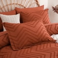 thumbnail image 3 of Sheet&Joy Twin Comforter Set with Sheets Burnt Orange - 5 Pieces Boho Tufted Shabby Chic Bed in a Bag, Fluffy Soft Farmhouse Bed Set for All Seasons, 3 of 7