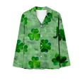 thumbnail image 4 of Ecqkame Pajama Sets for Women 2 Piece St. Patrick's Day Printed Laungwear Long Sleeve Tops Full Length Pants Pajamas Suit Green B XL, 4 of 4