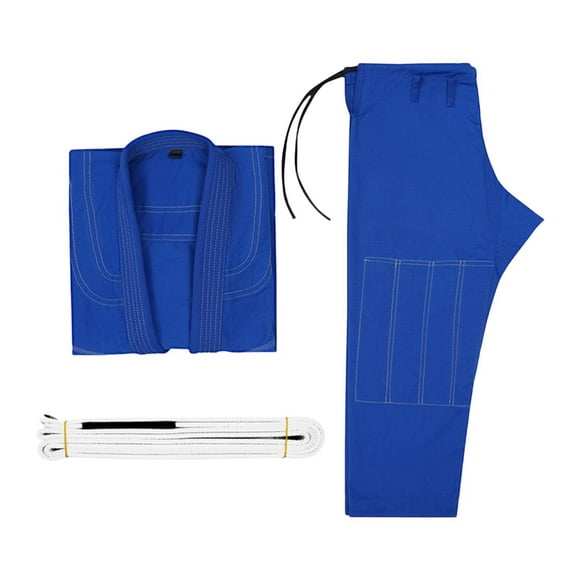 bedienty Costume de Jiu Jitsu Brésilien Gi Pantalon Veste Noire Équipement Gi Résistant avec Ceinture A2 Bleu A3