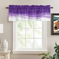 thumbnail image 2 of Purple Waves Rod Pocket Curtain Valance, Ombre Abstract Art Gradient Modern Farmhouse Window Valance for Living Room, Bedroom, Kitchen 60"W x 18"L, 2 of 9