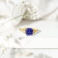 thumbnail image 4 of Rosec Jewels Asscher Cut Lab Grown Blue Sapphire Solitaire Ring, Celtic Knot Ring - 8 mm, 14K Yellow Gold, US 5.50, 4 of 9