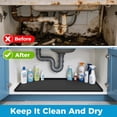 thumbnail image 3 of 25'' x 22'' Waterproof Silicone Under Cabinet and Counter Protector, Shelf Liner for Kitchen and Bathroom, Storage and Organizers, Litter Mat, Pet Cat Puppy Essentials（Black）, 3 of 4