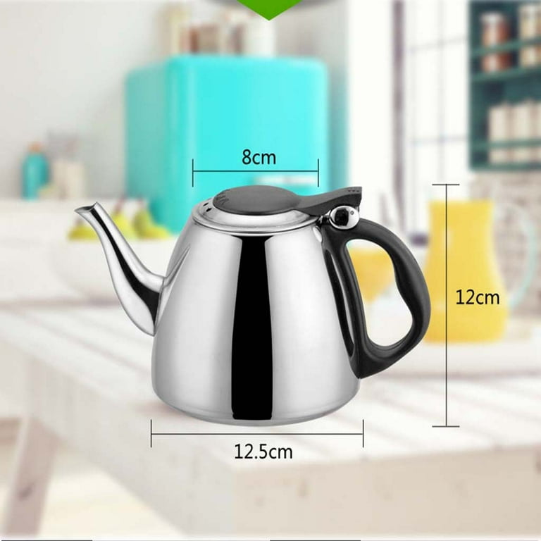 Sanwood 1.2L Kitchen Stainless Steel Flat Bottom Water Kettle Induction Cooker Tea Pot, Size: 12, Silver