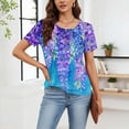 thumbnail image 6 of DDAPJ pyju Vintage Blouses for Women Dressy Casual Henley Tops Short Sleeve Boho Floral Print Shirts V Neck Summer Graphic Tees Multicolor XL, 6 of 8