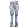 thumbnail image 3 of WLJ Women Tie-Dyed Crossover High Waisted Flare Wide Leg Yoga Pants, 3 of 4