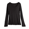 thumbnail image 3 of Women Silk Double Knitted Pullover Natural Knit Silk Large Size Bottoming Shirt Comfortable All Season Wear, 3 of 3