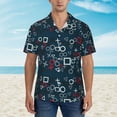 thumbnail image 4 of Daiia Navy Blue Geometric Hawaiian Shirt for Men Gentle Cotton Regular Short Sleeve Casual-Small, 4 of 9