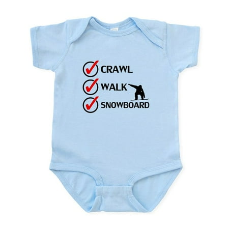 

CafePress - Crawl Walk Snowboard Body Suit - Baby Light Bodysuit Size Newborn - 24 Months