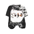 thumbnail image 5 of Mnuaqn Womens Bleached Sublimation Blanks Shirts Leopard Graphic Tees Tops Short Sleeve Polyester Tshirts Cute Items Clothes Black,Size S, 5 of 5