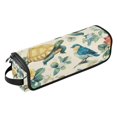 thumbnail image 2 of Hair Tool Organizer Bag with Heat Resistant Mat Removable Travel Storage Case for Hot Air Brushes Curling Irons Colorful Turtles and Birds Pattern, 2 of 8