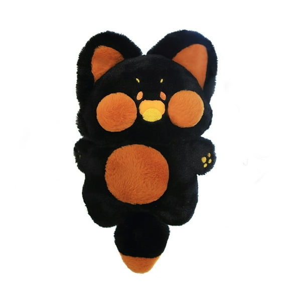EUBUY Soft Cat Plush Toy Cute Cat Plush Doll Stuffed Cat Plush Pillow for Hugging 40CM Black Gold