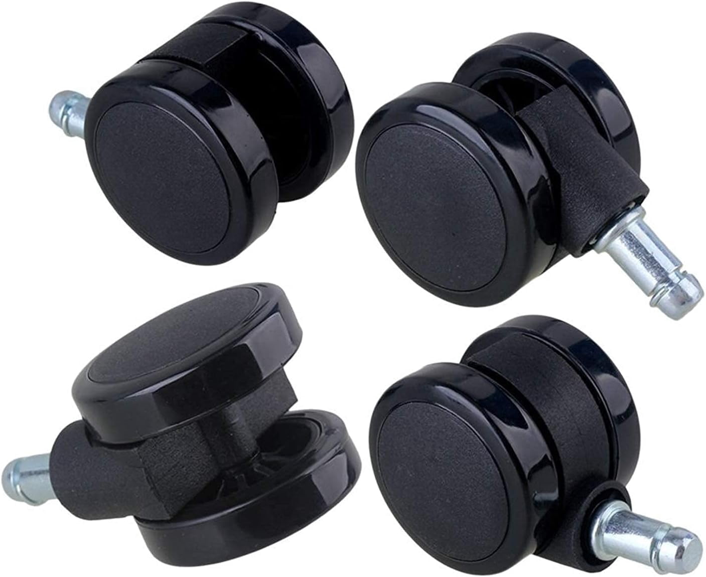 Gamvdout Plate Casters 2" Metal PU Office Chair Swivel Casters Furniture Wheels with Trolley Furniture Caster for Sofa Bed Goods Shelf Storage Rack 5pcs