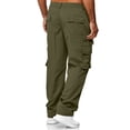 thumbnail image 4 of Cargo Workout Pants for Men Waterproof Stretch Waistband Cargo Pants with Multi Pockets Big and Tall Pants Lightweight Durable Ripstop Military Cargo Work Pants,Green 3XL, 4 of 4