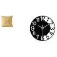 thumbnail image 1 of Elegante funda de cojín cuadrada y reloj de pared acrílico silencioso para decoración del hogar, oficina, dormitorio, coche, sala de estar, hotel y ba, 1 of 8