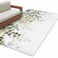 thumbnail image 2 of Sage Green Leaf 4x6 Rug for Dining Table for 4 People Under Table, Watercolor Eucalyptus Leaves Botanical ashable Non Slip Rectangle Area Rug, 2 of 9