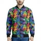 thumbnail image 2 of Chaqueta con cremallera y estampado de flores de rosas para hombre, con plantas 3D, mangas largas, para primavera y otoño, chaquetas de gran tamaño, abrigos, ropa de calle, 2 of 4