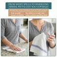 thumbnail image 3 of Kitchen Towels Set - 100% Pure Cotton Super Absorbent Hand Towel, Grey Tea Towels, Soft & Durable, Pack of 24 – 15”x25”, Blue Stripe, 3 of 9