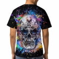 thumbnail image 5 of LAOLIUSN Men's Skull Graphic T Shirt, Colorful Paint Splatter Print Short Sleeve Crew Neck Tee, S-4XL, 5 of 7