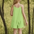 thumbnail image 5 of WMTBSRSW Girls Sleeveless Casual Romper Adjustable Tie-Up Strap Short Jumpsuits Summer Clothes with with Pockets 4-16 Years, 5 of 7