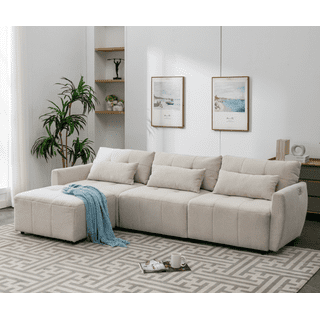 BELLEZE 3 Piece Convertible Sectional Sofa, Upholstered Fabric L Shaped ...