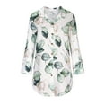 thumbnail image 5 of ！Herrnalise Women Long Sleeve V-neck Dress Europe and the United States new loose home wear casual printing buttons long-sleeved pockets S-3XL, 5 of 6